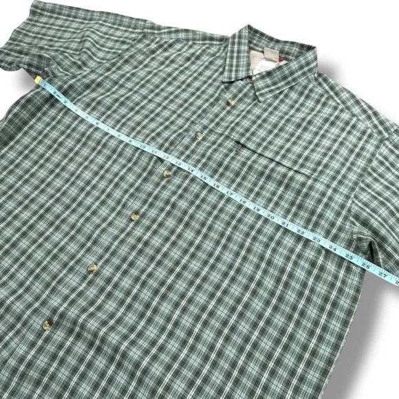 The North Face Shirt Mens Size XXL Green Plaid Short Sleeve Button Down - Picture 7 of 8